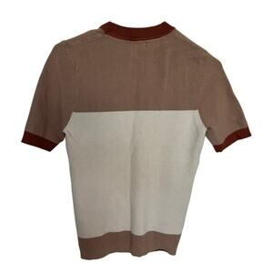 Bohme Neutral Color Block Knit Top
